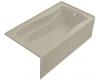 Kohler Mariposa K-1224-RA-G9 Sandbar Mariposa 5.5' Whirlpool Bath Tub with Integral Apron and Right-Hand Drain
