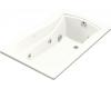 Kohler Mariposa K-1239-CB-0 White Mariposa 5' Whirlpool Bath Tub with Custom Pump Location