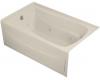 Kohler Mariposa K-1239-HL-47 Almond Mariposa 5' Whirlpool Bath Tub with Integral Apron, Left-Hand Drain and Heater