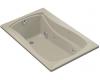Kohler Mariposa K-1239-L-G9 Sandbar Mariposa 5' Whirlpool Bath Tub with Flange and Left-Hand Drain