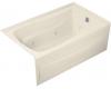 Kohler Mariposa K-1239-RA-47 Almond Mariposa 5' Whirlpool Bath Tub with Integral Apron, Flange and Right-Hand Drain