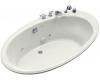 Kohler Seaside K-1248-HG-0 White 6' Whirlpool Bath Tub with Custom Pump Location and Heater