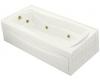 Kohler Mariposa K-1257-HL-0 White Mariposa 6' Whirlpool Bath Tub with Integral Apron, Left-Hand Drain and Heater