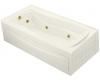 Kohler Mariposa K-1257-HL-96 Biscuit Mariposa 6' Whirlpool Bath Tub with Integral Apron, Left-Hand Drain and Heater