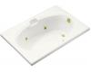 Kohler Dockside K-1266-0 White 5' Whirlpool Bath Tub with Reversible Drain