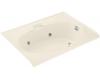 Kohler Dockside K-1266-R-47 Almond 5' Whirlpool Bath Tub with Flange and Right-Hand Drain