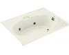 Kohler Dockside K-1266-RH-0 White 5' Whirlpool Bath Tub with Flange, Right-Hand Drain and Heater