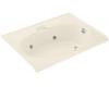 Kohler Dockside K-1266-RH-47 Almond 5' Whirlpool Bath Tub with Flange, Right-Hand Drain and Heater