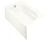 Kohler Devonshire K-1357-HL-0 White 5' Whirlpool Bath Tub with Integral Apron, Heater and Left-Hand Drain