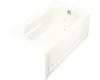 Kohler Devonshire K-1357-HR-0 White 5' Whirlpool Bath Tub with Integral Apron, Heater and Right-Hand Drain