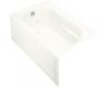 Kohler Devonshire K-1357-LA-0 White 5' Whirlpool Bath Tub with Integral Apron and Left-Hand Drain