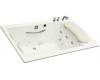 Kohler RiverBath K-1360-H2-0 White Quadrangle Whirlpool Bath Tub with Integral Fill and Chromatherapy