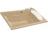 Kohler RiverBath K-1360-H2-33 Mexican Sand Quadrangle Whirlpool Bath Tub with Integral Fill and Chromatherapy