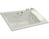 Kohler RiverBath K-1360-H2-95 Ice Grey Quadrangle Whirlpool Bath Tub with Integral Fill and Chromatherapy