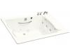 Kohler RiverBath K-1360-H3-0 White Quadrangle Whirlpool Bath Tub with Integral Fill and Hot/Cold Valves