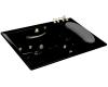 Kohler RiverBath K-1360-H3-7 Black Black Quadrangle Whirlpool Bath Tub with Integral Fill and Hot/Cold Valves