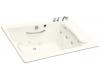 Kohler RiverBath K-1360-H3-96 Biscuit Quadrangle Whirlpool Bath Tub with Integral Fill and Hot/Cold Valves