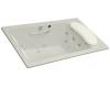 Kohler RiverBath K-1365-F2-95 Ice Grey Quadrangle Whirlpool Bath Tub with Chromatherapy and Four-Sided Integral Flange