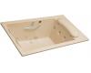 Kohler RiverBath K-1365-F3-33 Mexican Sand Quadrangle Whirlpool Bath Tub with Four-Sided Integral Flange