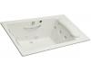 Kohler RiverBath K-1365-F3-95 Ice Grey Quadrangle Whirlpool Bath Tub with Four-Sided Integral Flange