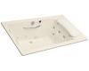 Kohler RiverBath K-1365-H2-47 Almond Quadrangle Whirlpool Bath Tub with Chromatherapy