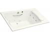 Kohler RiverBath K-1365-H3-0 White Quadrangle Whirlpool Bath Tub and Connected Integral Fill, and Faucet Valves