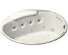 Kohler RiverBath K-1394-H2-96 Biscuit 66" Round Whirlpool Bath Tub with Chromatherapy