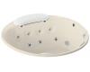 Kohler RiverBath K-1394-H3-47 Almond 66" Round Whirlpool Bath Tub