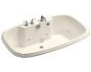 Kohler Portrait K-1457-HB-S1 Biscuit Satin 5.5' Whirlpool Bath Tub with Custom Pump Location