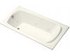 Kohler Portrait K-1461-H2-58 Thunder Grey 6' Whirlpool Bath Tub with Left-Hand Drain