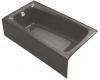 Kohler Mendota K-513-H2-58 Thunder Grey Whirlpool Bath Tub with Left-Hand Drain