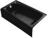 Kohler Mendota K-513-H2-7 Black Black Whirlpool Bath Tub with Left-Hand Drain