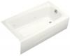 Kohler Mendota K-514-H2-0 White Whirlpool Bath Tub with Right-Hand Drain
