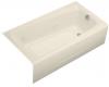 Kohler Mendota K-514-H2-47 Almond Whirlpool Bath Tub with Right-Hand Drain
