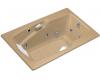 Kohler Steeping K-792-HJ-33 Mexican Sand Whirlpool Bath Tub with Grip Rail Drillings and Custom Pump Location