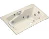 Kohler Steeping K-792-HJ-47 Almond Whirlpool Bath Tub with Grip Rail Drillings and Custom Pump Location
