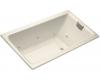 Kohler Tea-for-Two K-856-HE-47 Almond 5.5' Whirlpool Bath Tub with Custom Pump Location