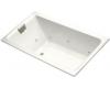 Kohler Tea-for-Two K-856-LH-0 White 5.5' Drop-In Whirlpool Bath Tub with Left-Hand Drain