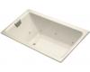 Kohler Tea-for-Two K-856-LH-47 Almond 5.5' Drop-In Whirlpool Bath Tub with Left-Hand Drain