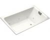Kohler Tea-for-Two K-856-RH-0 White 5.5' Drop-In Whirlpool Bath Tub with Right-Hand Drain