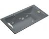 Kohler Tea-for-Two K-865-H2-FT Basalt 6' Drop-In Whirlpool Bath Tub