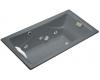 Kohler Tea-for-Two K-865-HM-FT Basalt 6' Whirlpool Bath Tub with Custom Pump Location