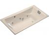 Kohler Tea-for-Two K-865-N1-55 Innocent Blush 6' Whirlpool Bath Tub with Neckjets and Pillow