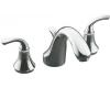 Kohler Forte K-T10292-4-CP Polished Chrome Deck-Mount Bath Faucet Trim with Sculpted Lever Handles