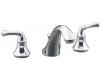 Kohler Forte K-T10292-4A-BN Vibrant Brushed Nickel Deck-Mount Bath Faucet Trim with Traditional Lever Handles