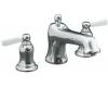 Kohler Bancroft K-T10592-4P-BV Vibrant Brushed Bronze Deck-Mount Bath Faucet Trim with White Ceramic Lever Handles