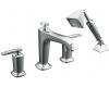 Kohler Margaux K-T16236-4-BN Vibrant Brushed Nickel Deck-Mount Bath Faucet Trim with Lever Handles