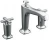 Kohler Margaux K-T16237-3-AF Vibrant French Gold Bath- or Deck-Mount Bath Faucet Trim with Cross Handles