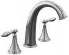 Kohler Finial Traditional K-T314-4M-CP Polished Chrome Deck-Mount High-Flow Roman Tub Faucet Trim with Lever Handles