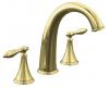 Kohler Finial Traditional K-T314-4M-PB Vibrant Polished Brass Deck-Mount High-Flow Roman Tub Faucet Trim with Lever Handles